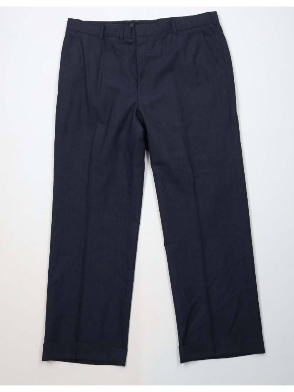 Vintage 70s Streetwear Mens 38x29 Wool Knit Wide Leg Chino Pants Blue Plaid USA